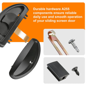 Yayapig black finish screen door handle—elegant look with reliable performance.