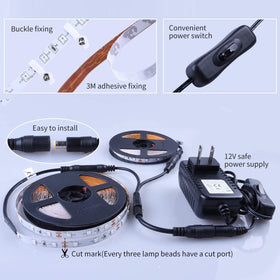 YAYIT 40ft LED strip adhesive back enables quick indoor installation