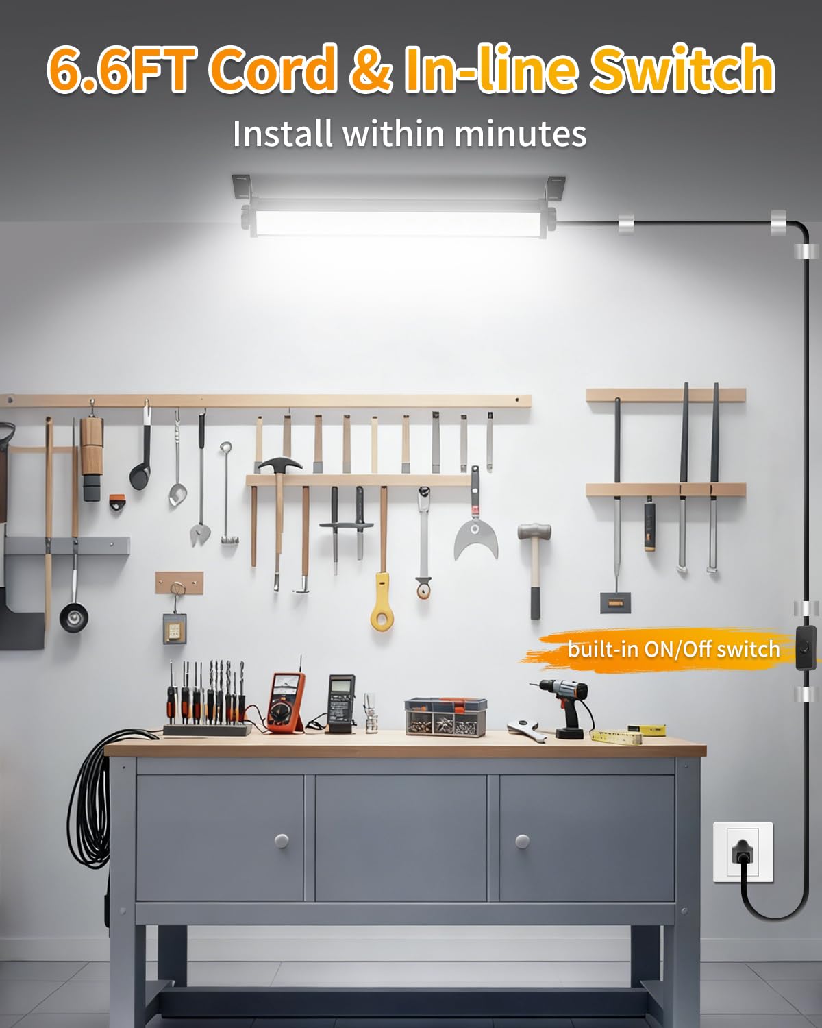 YAYIT 40W shop light provides a 120-degree beam for even coverage.