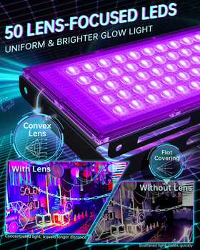 YAYIT 50W IP66 waterproof black light suitable for outdoor use.