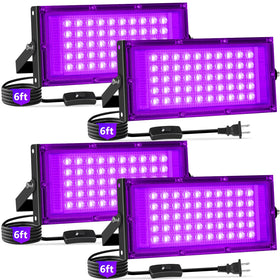 YAYIT 50W black light with plug switch for quick glow at parties.