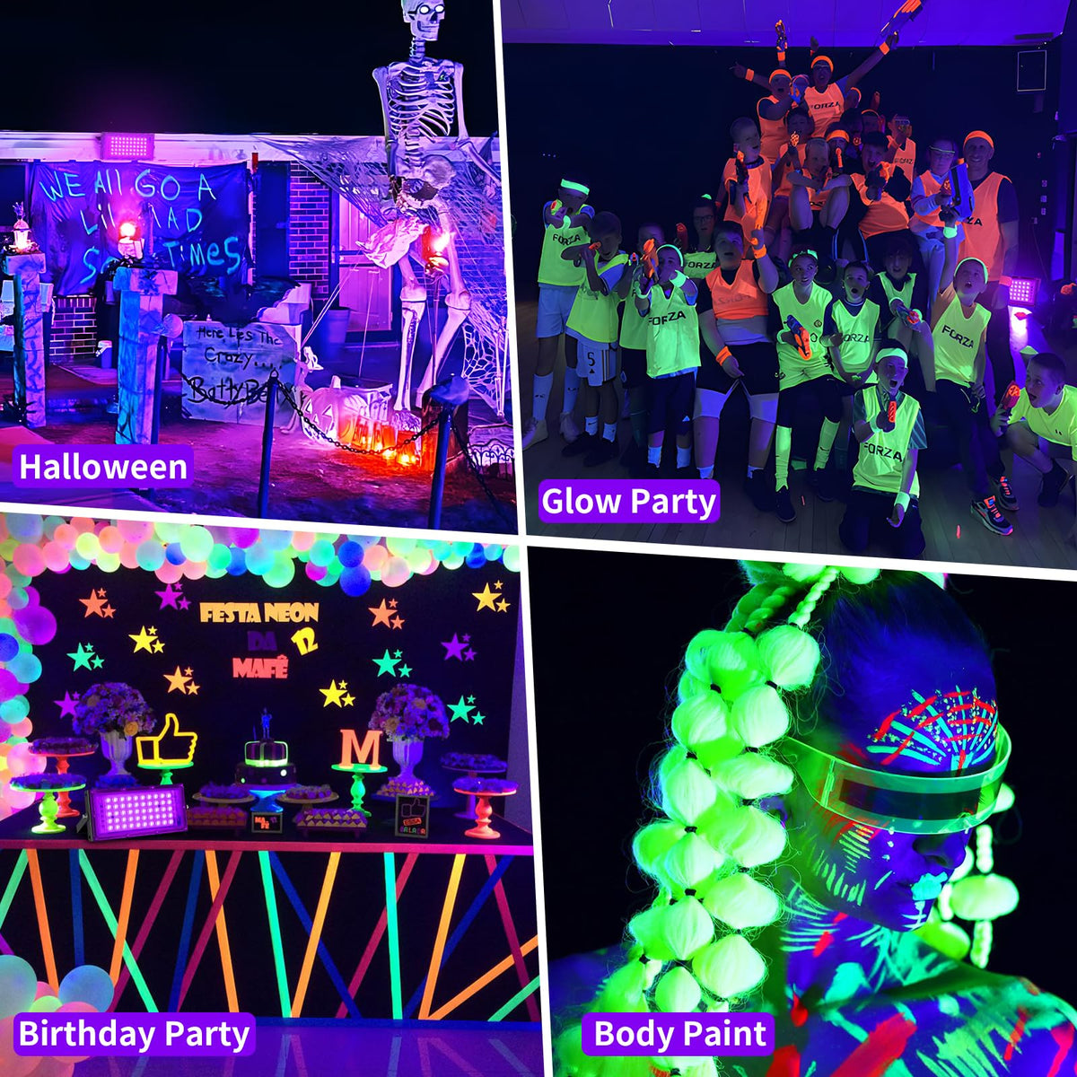 YAYIT fluorescent poster and body paint use case for glow effects
