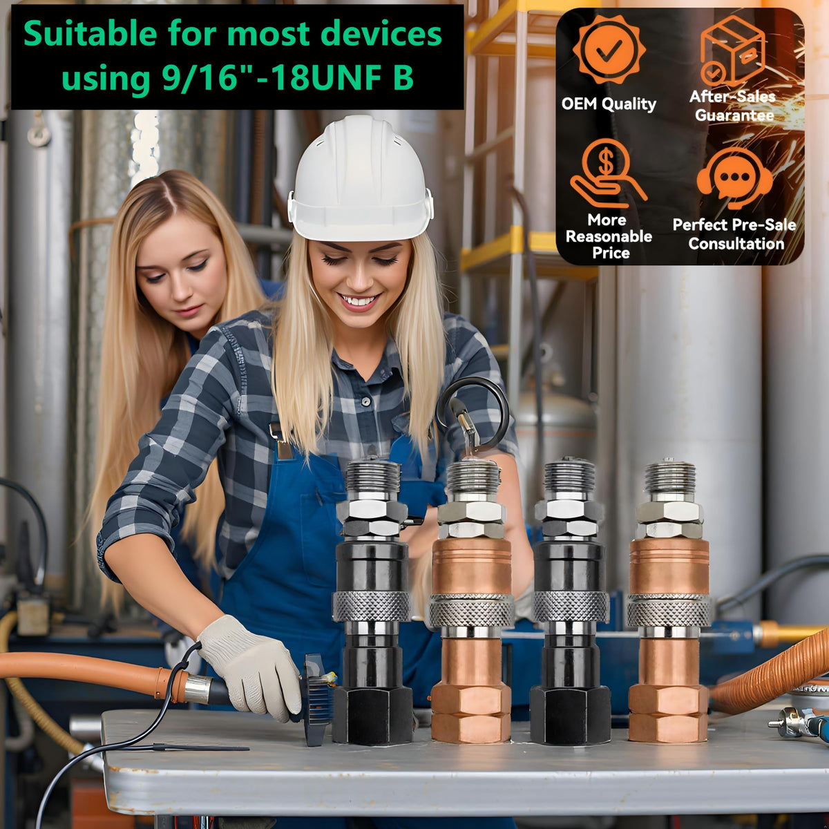 YBMTE acetylene quick connect fitting ready for safe hose connection