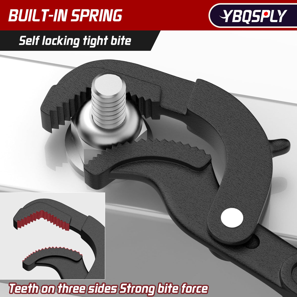 YBQSPLY Crowbar tail for convenient prying tasks.