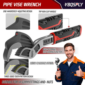 YBQSPLY 12-inch pipe wrench delivers high torque on big tasks