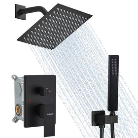 YCAIKOI matte black 8-inch rain showerhead with spa-like spray