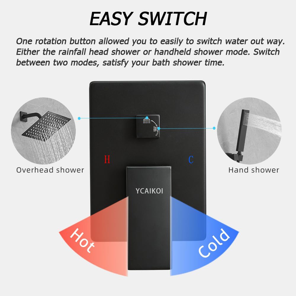 YCAIKOI silicone-nozzle system resists mineral buildup and cleans easily