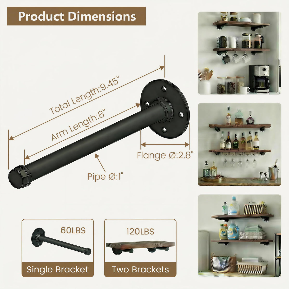 YCCO coated brackets resist wear and tear for long-lasting shelves