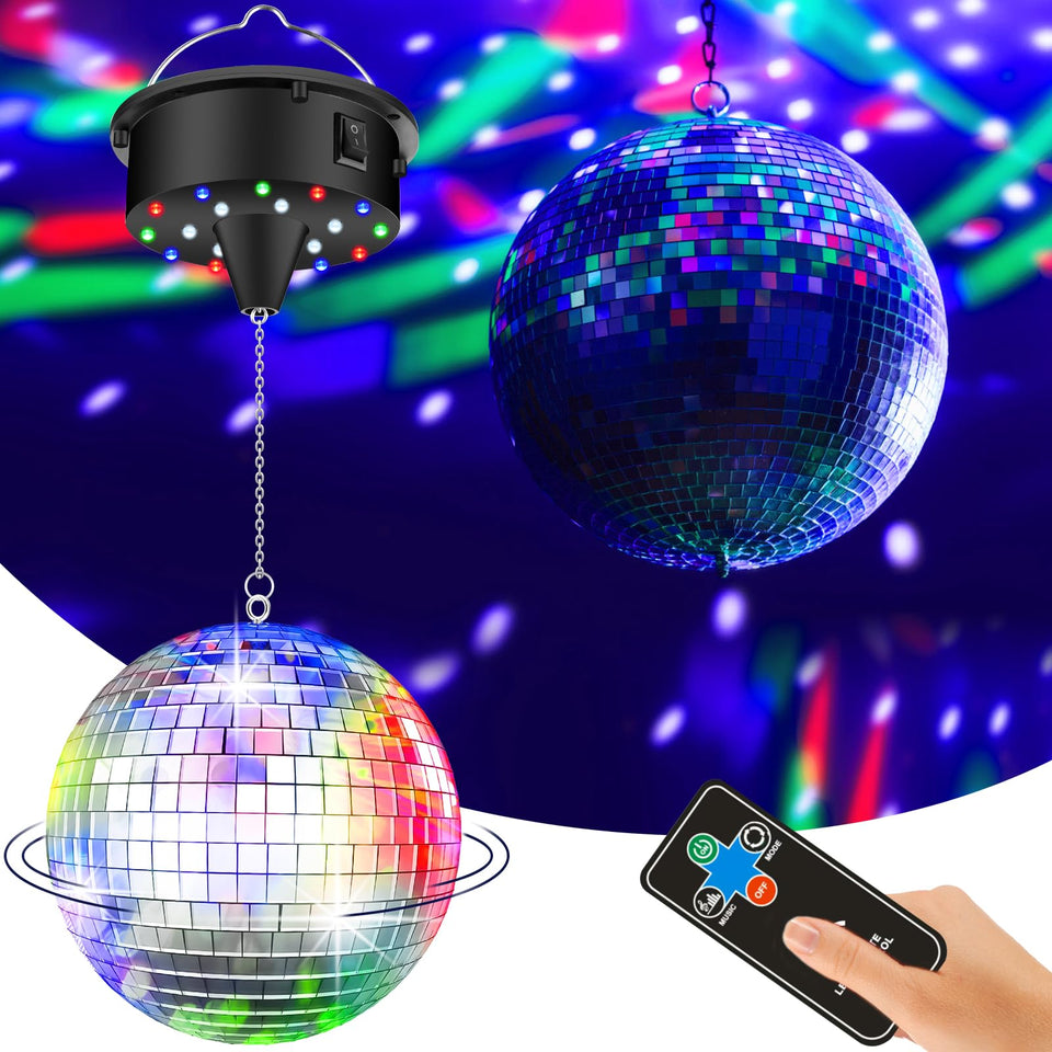 YCCOKJJ disco ball motor with remote control creates retro party ambience.