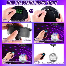 YCCOKJJ remote control enables easy adjustments of lights and rotation.