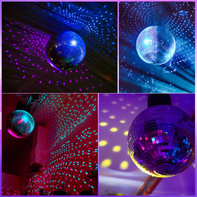Six-inch YCCOKJJ mirror ball reflects light for a sparkling retro vibe.