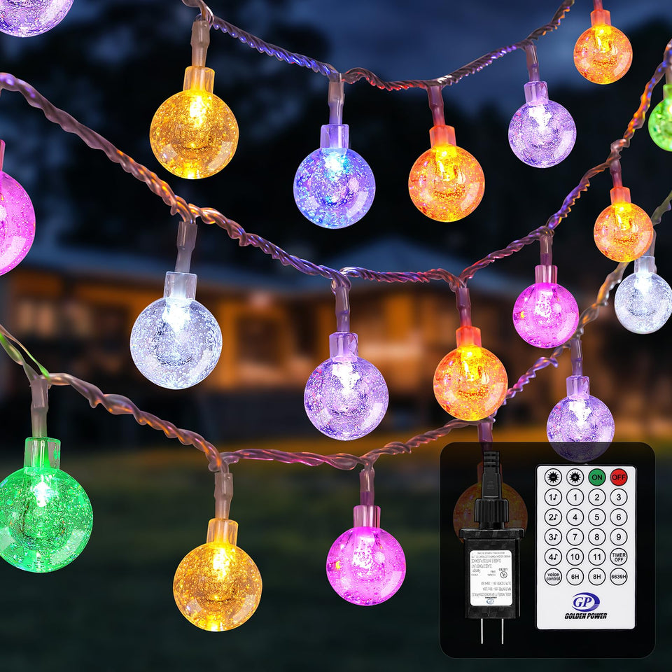YCoisini 66ft outdoor string lights with remote control for effortless ambiance creation.