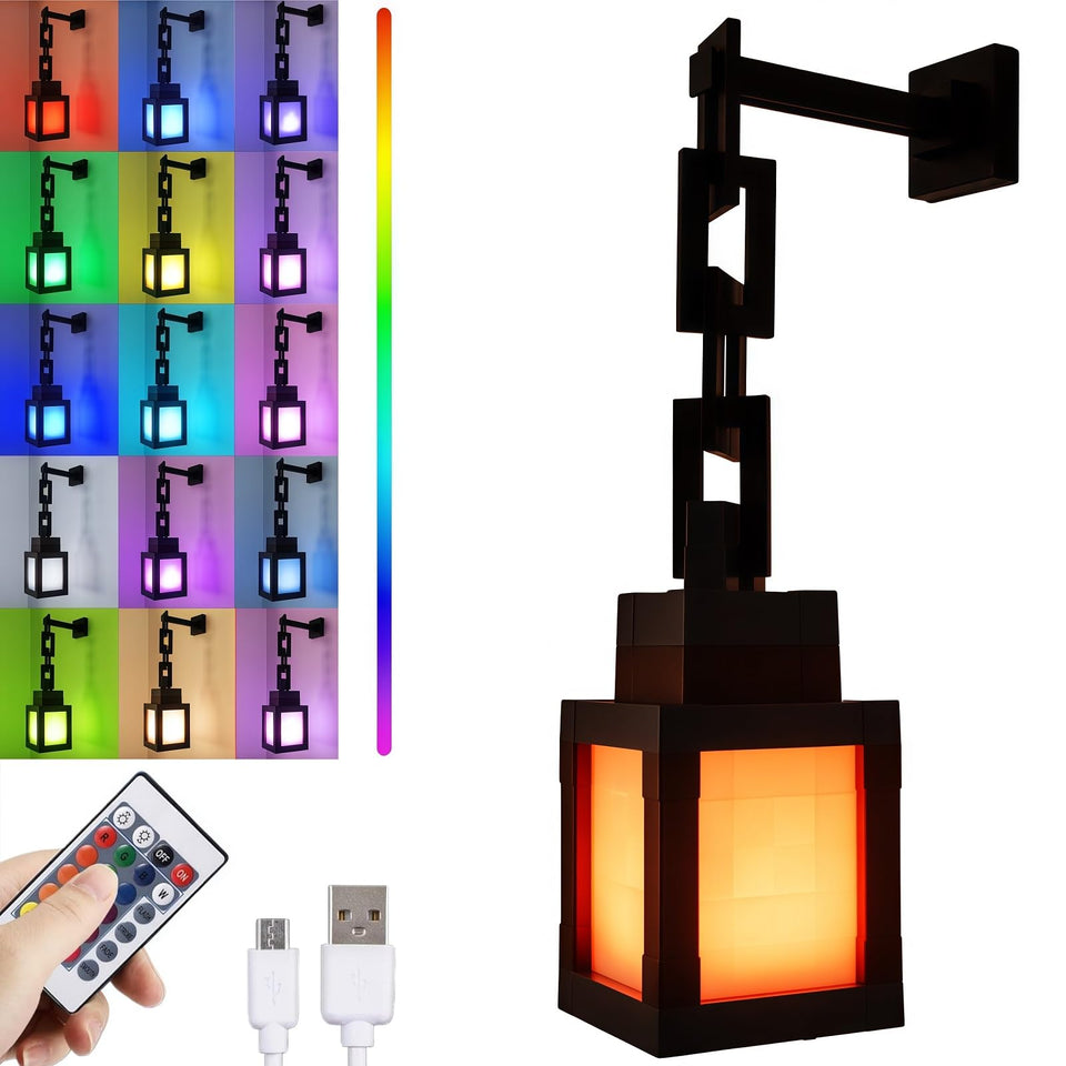 YCSTZM Pixelated Lantern LED night light with 16 colors for ambient decor.