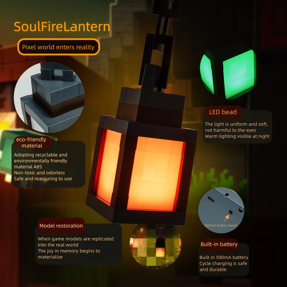 YCSTZM Wall-mountable light with hanging chain for retro ambiance.