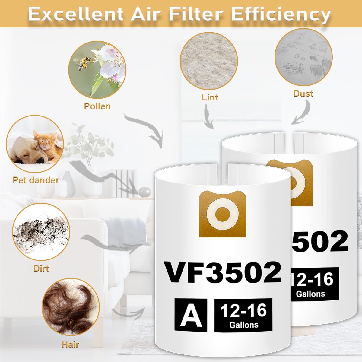 Durable double pleated VF3502 bag by Ycuvin
