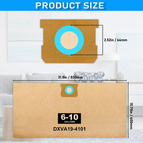 Ycuvin DXVA19-4101 fits DEWALT DXV06P and DXV10S vacuums.
