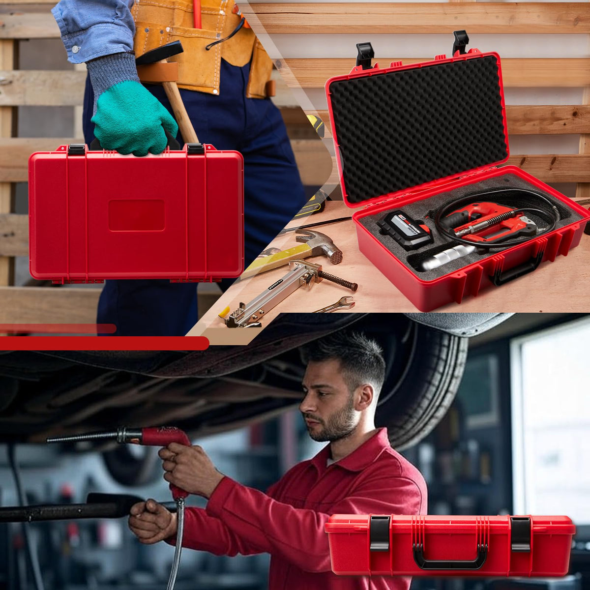 YDEPLVEO red storage case matches tools for quick identification