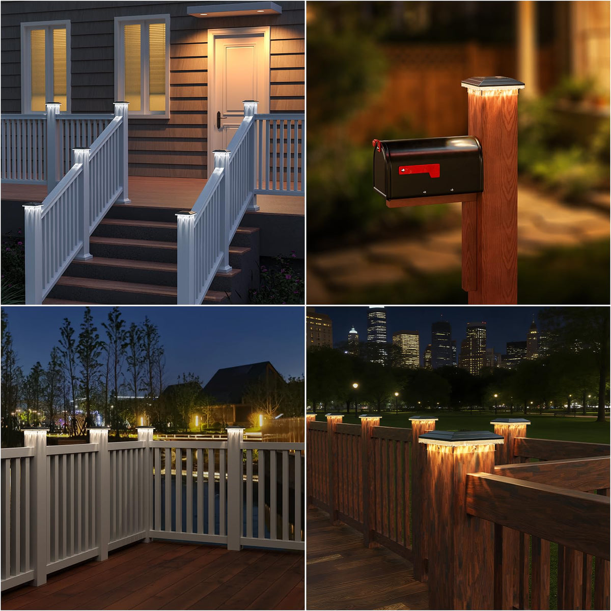 YDHOK 4x4 solar post cap light ideal for patios and walkways.