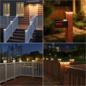 YDHOK 4x4 solar post cap light ideal for patios and walkways.