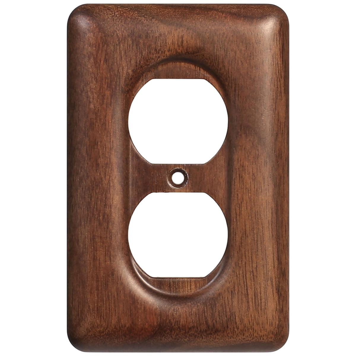YDJSA decorative outlet cover in solid walnut highlights warm grain for elegant wall updates.