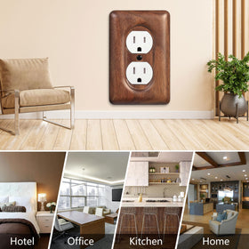 YDJSA decorative wall plate adds warmth and texture to outlets.