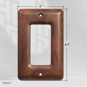 YDJSA walnut wall plate shows natural grain texture for authentic craftsman appeal.