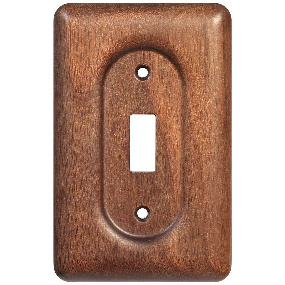 YDJSA solid walnut light switch cover front view highlights natural grain for warm interiors.
