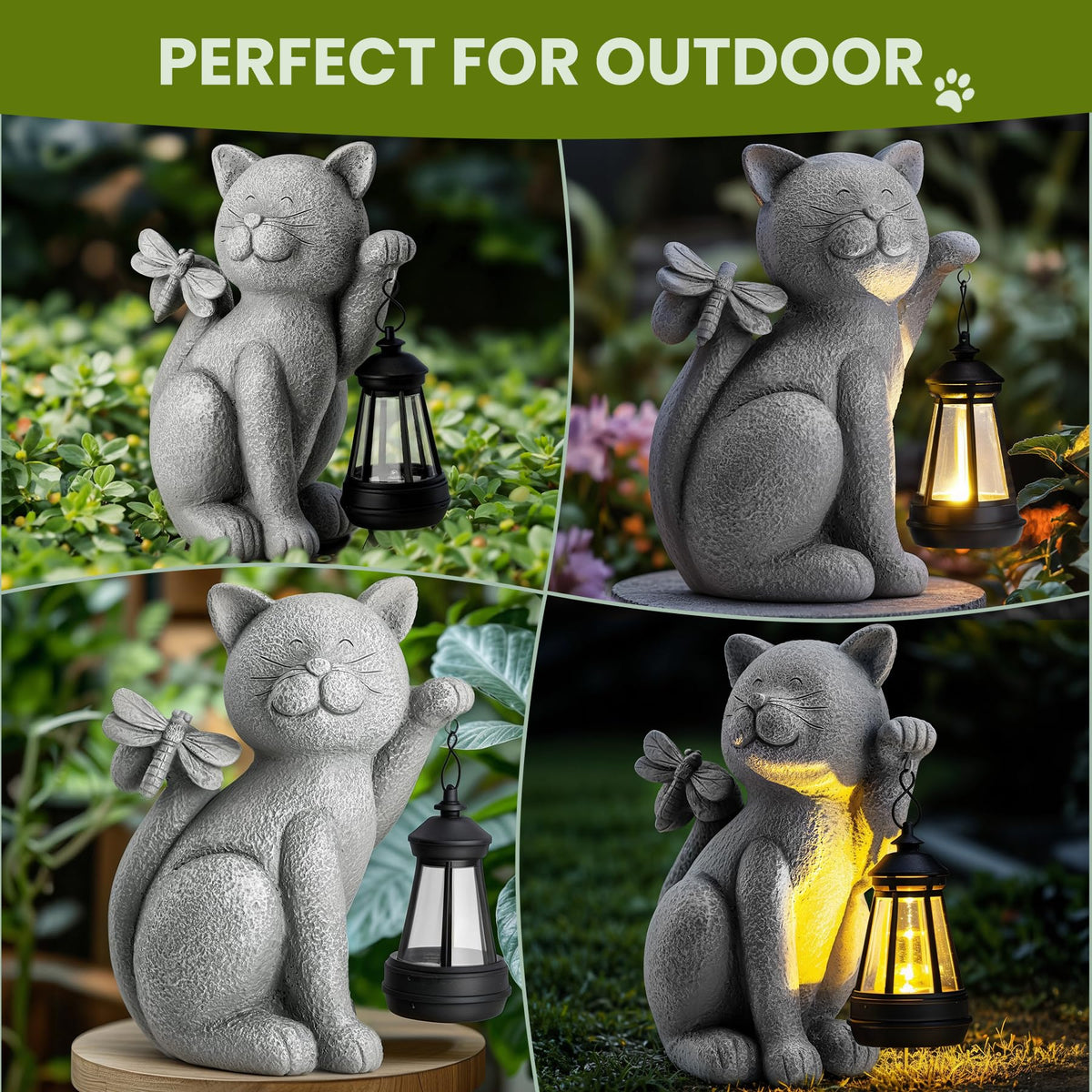 YDKOJGW gift boxed solar cat statue ideal for housewarmings