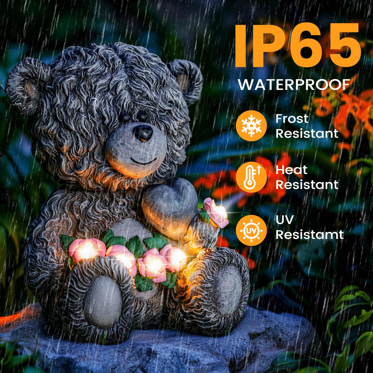 YDKOJGW LED bear statue enhances yard ambiance for evenings
