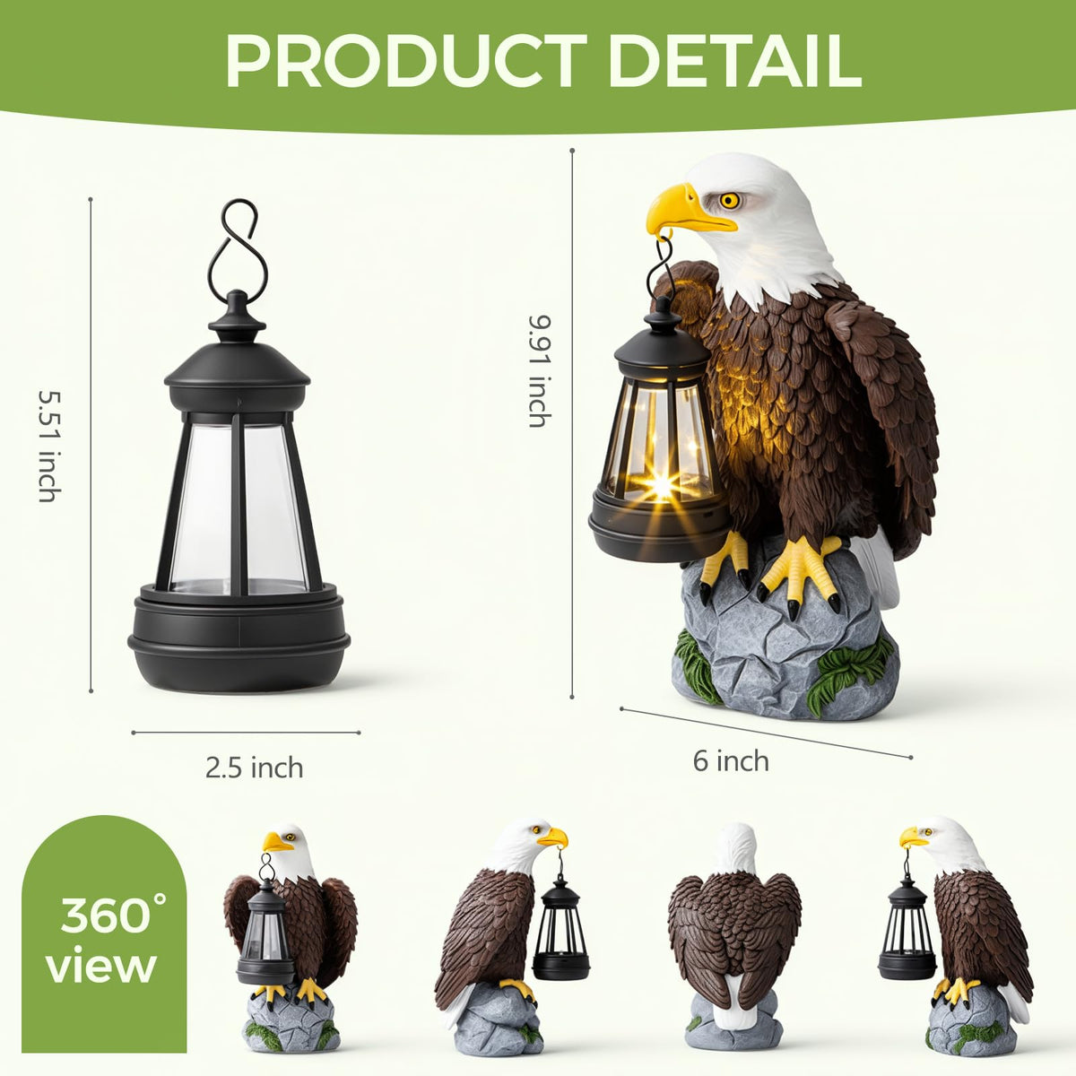 Versatile YDKOJGW eagle statue suitable for balcony, porch, yard or window sill