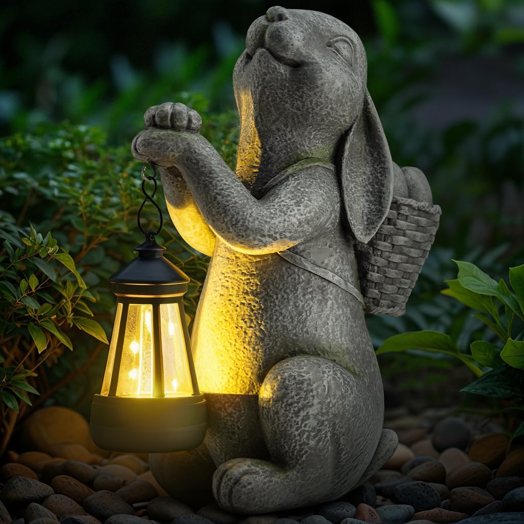 YDKOJGW night-light rabbit statue ideal for paths and porches