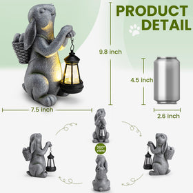 YDKOJGW outdoor bunny figurine adds charming glow to your patio