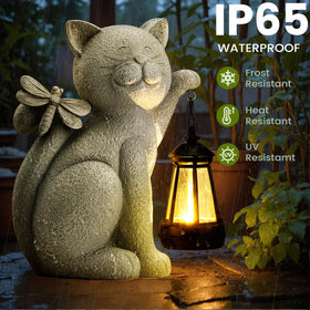 YDKOJGW solar lantern cat lit at night provides gentle ambience