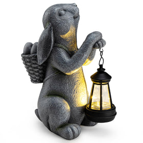 YDKOJGW solar-powered bunny figurine creates decorative, low-maintenance lighting