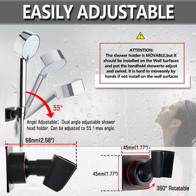 Oil-rubbed bronze YDmeet shower holder enables tool-free adhesive installation.