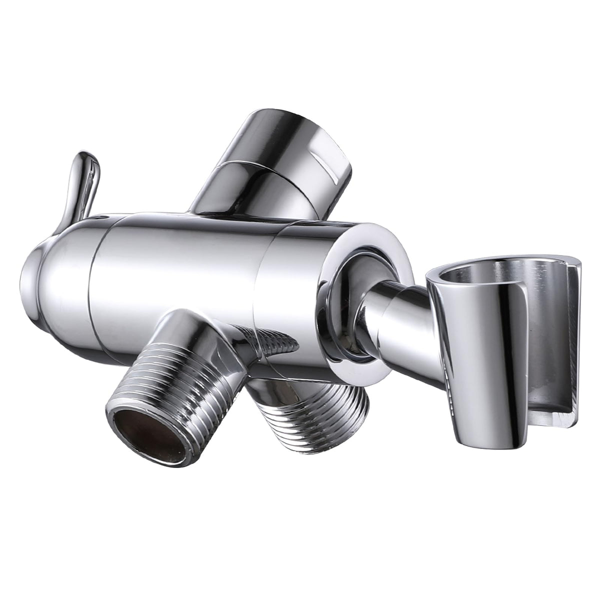 YDmeet shower arm diverter in polished chrome with brass body for durable water control.