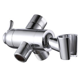 YDmeet shower arm diverter in polished chrome with brass body for durable water control.