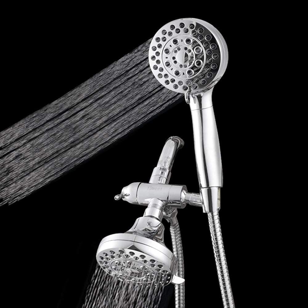 Simultaneous dual-head mode delivers balanced water flow to both heads.