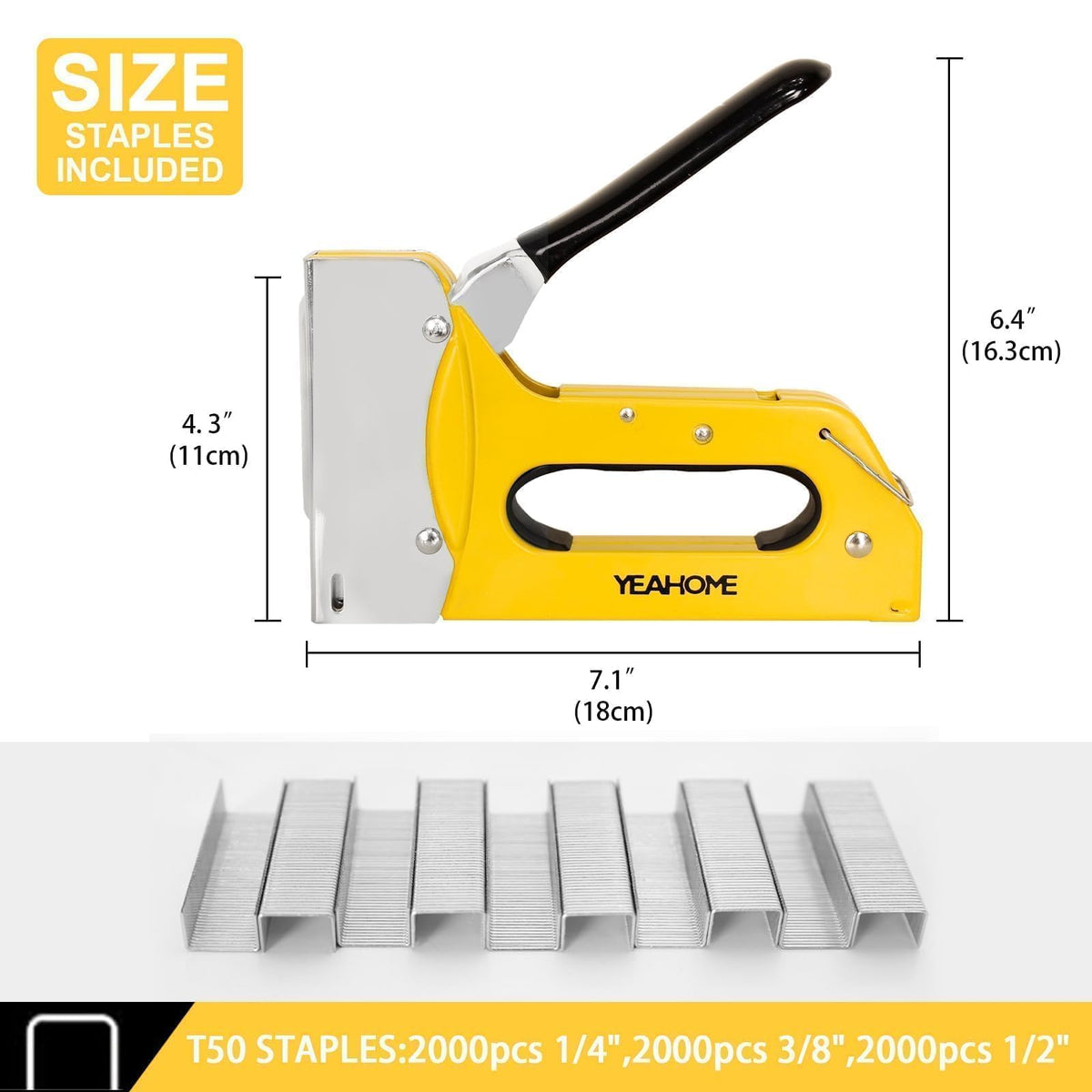 1/4-inch staples pack shown for versatile lightweight fastening tasks.