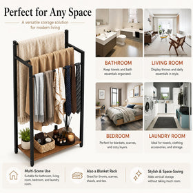 yeavs stylish towel rack complements bathroom and living room decor