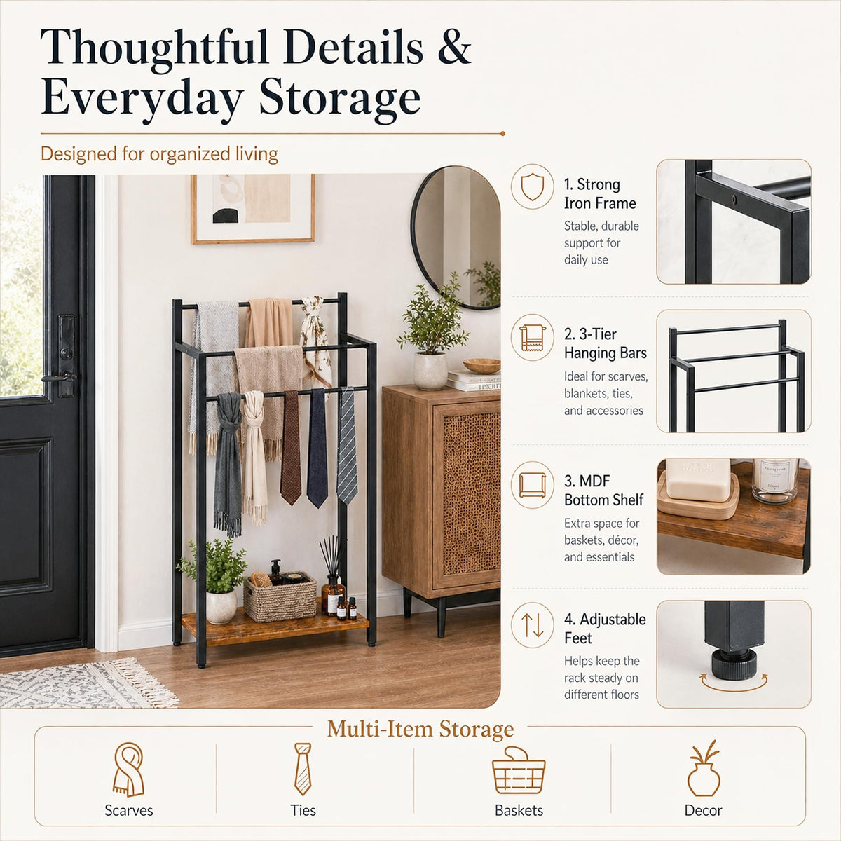 yeavs versatile storage holds towels, blankets, and more in bath or living spaces