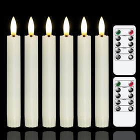 Yeelida 6-inch ivory flameless taper with 3D wick for a realistic ambient glow