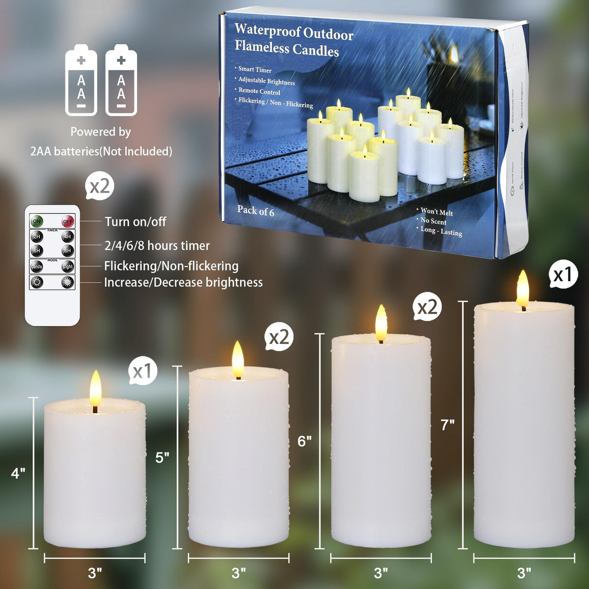 Yeelida battery-operated candles offer long runtime for evenings outdoors