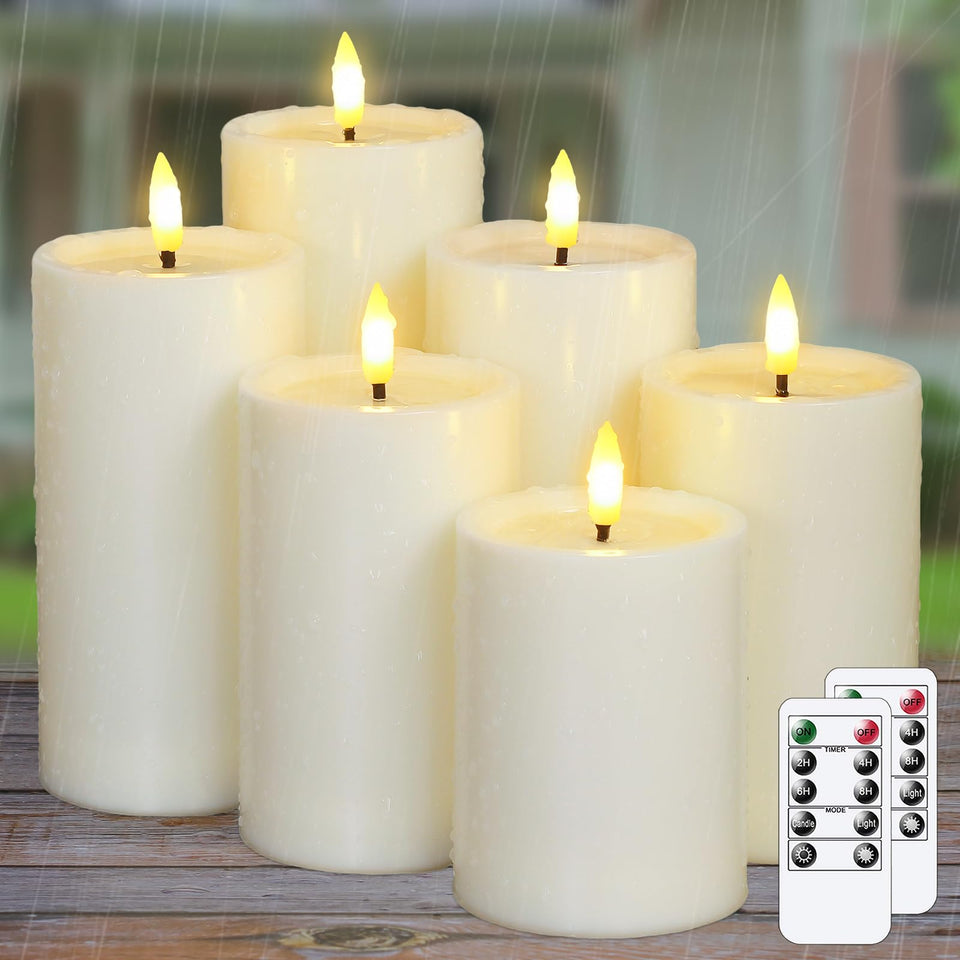 Yeelida outdoor flameless candles set with warm, safe patio illumination.