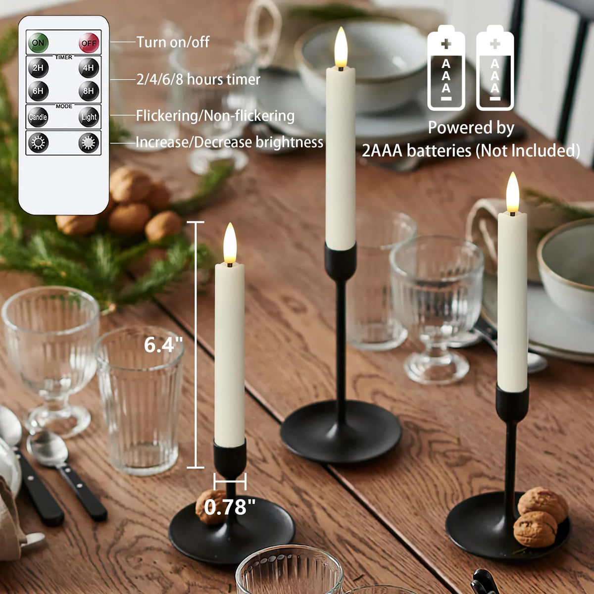 Yeelida six-pack flameless candles with remotes and user manual for easy setup