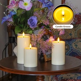 Yeelida waterproof candle on a rain-ready patio surface.