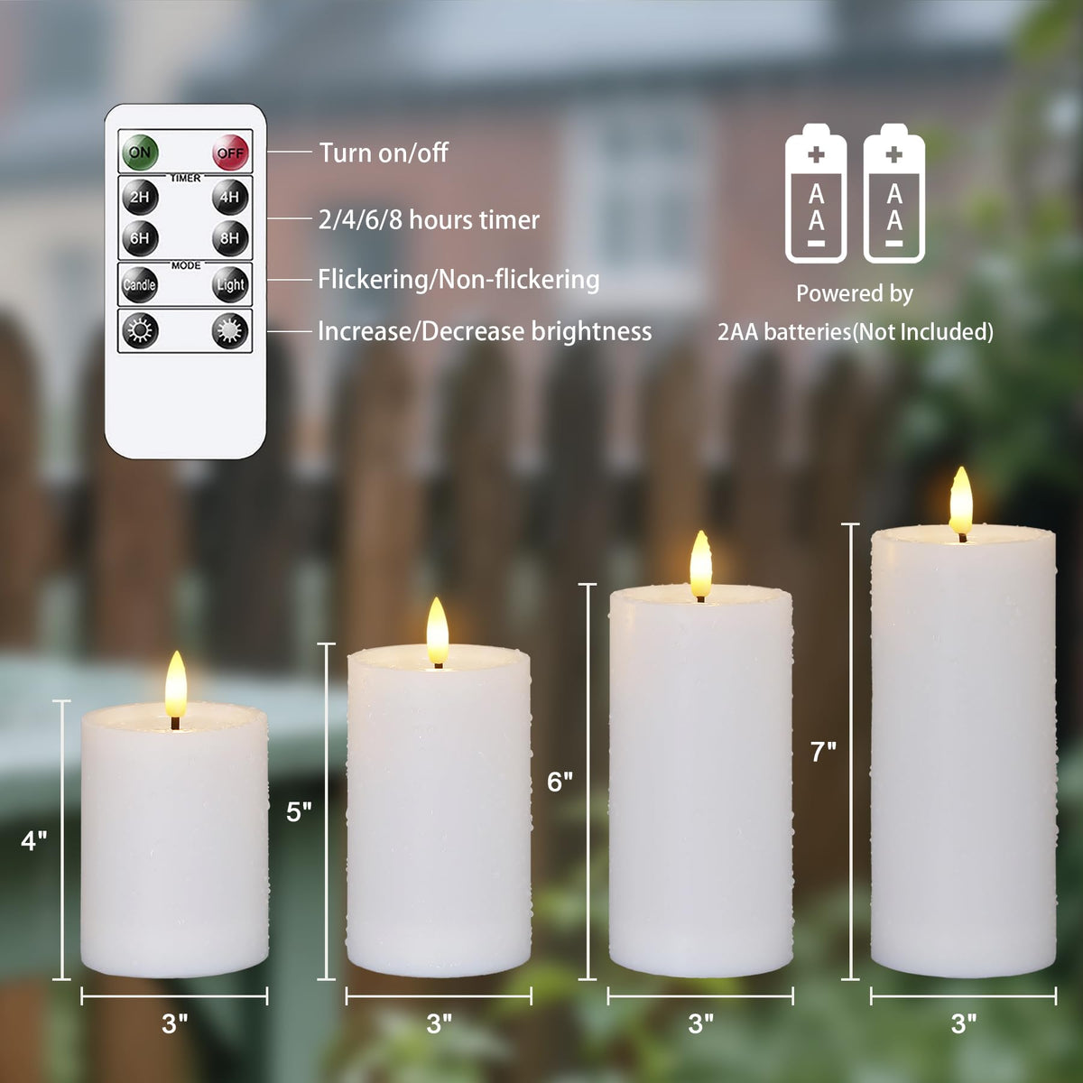 Yeelida waterproof candles on garden table showing soft glow