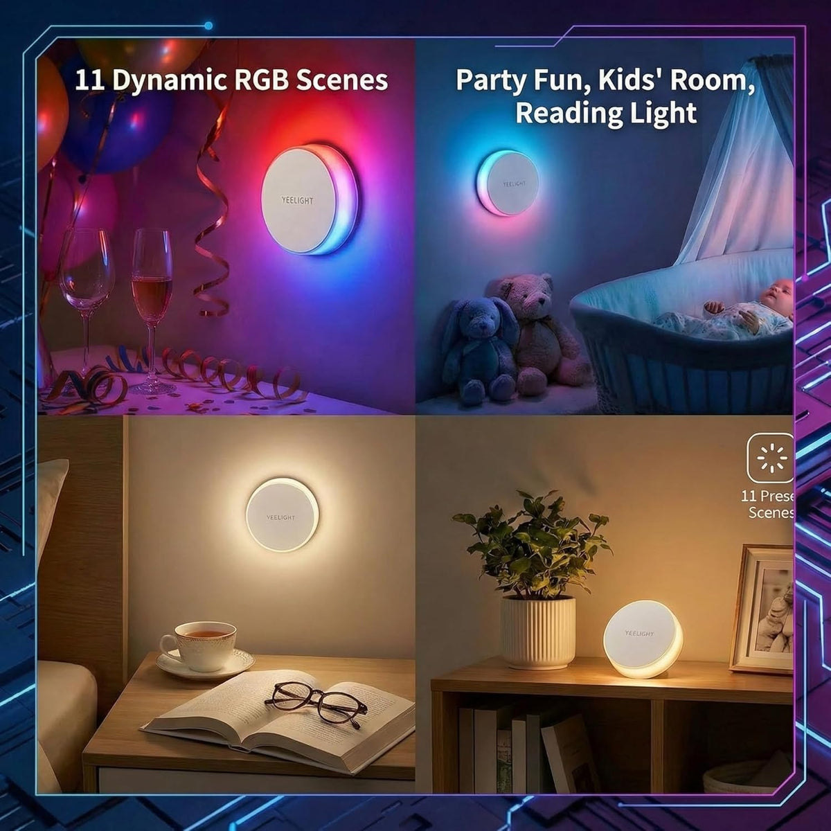 YEELIGHT hallway and stairs usage with motion sensing for safer navigation.