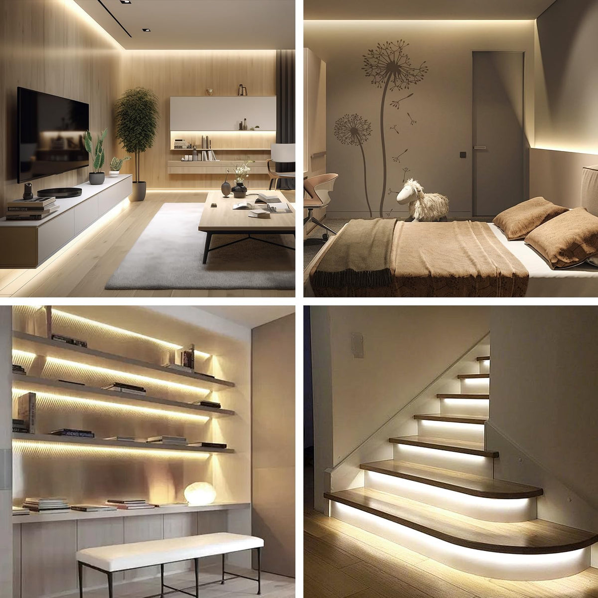 Yeewhale bedroom ambience warm white strip creates cozy spaces.