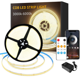 Yeewhale COB LED strip delivers a warm 3000K glow for a cozy bedroom ambience